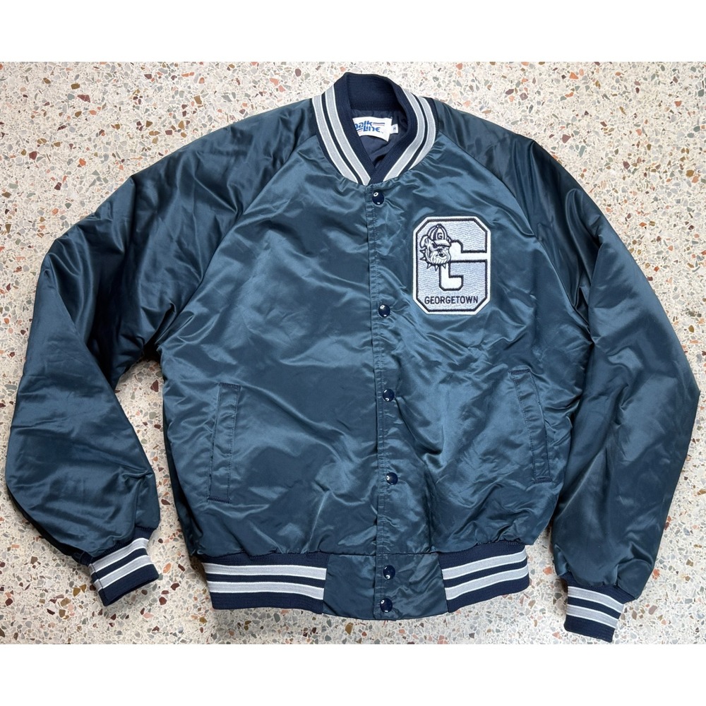Chalk Line NCAA Vtg Rare Georgetown Hoyas Bomber Jacket Size Medium